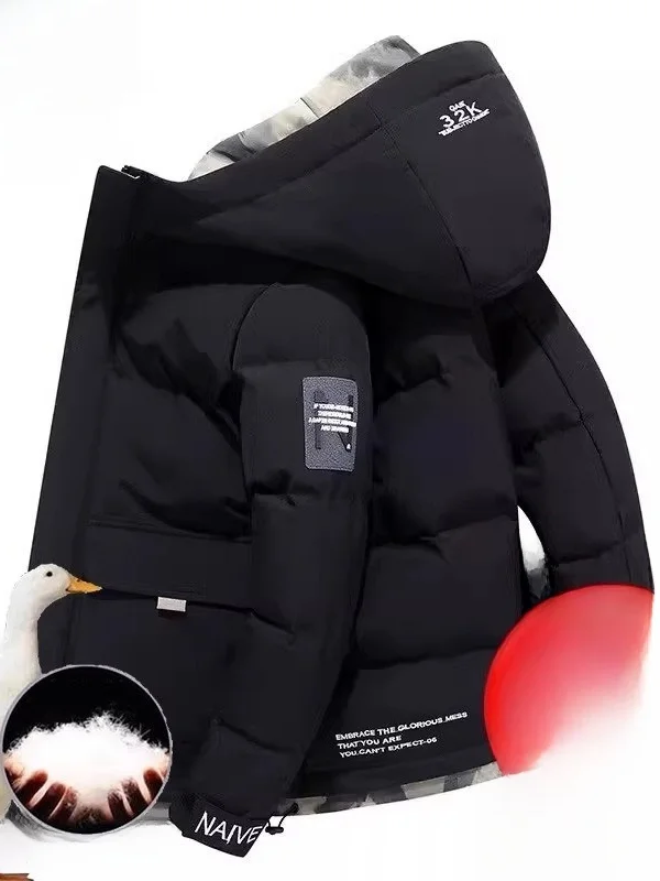 

Мужская модная пуховая хлопковая куртка с капюшоном, зимняя верхняя одежда, пальто, теплая повседневная уличная одежда Long Sve