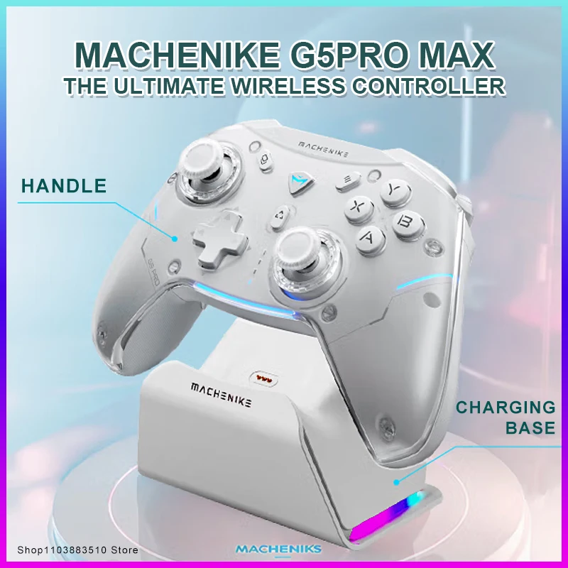 MACHENIKE G5 Pro Max Gaming Controller With Charging Dock RGB Wireless Gamepad Hall Effect Joystick Trigger For Switch PC Phone