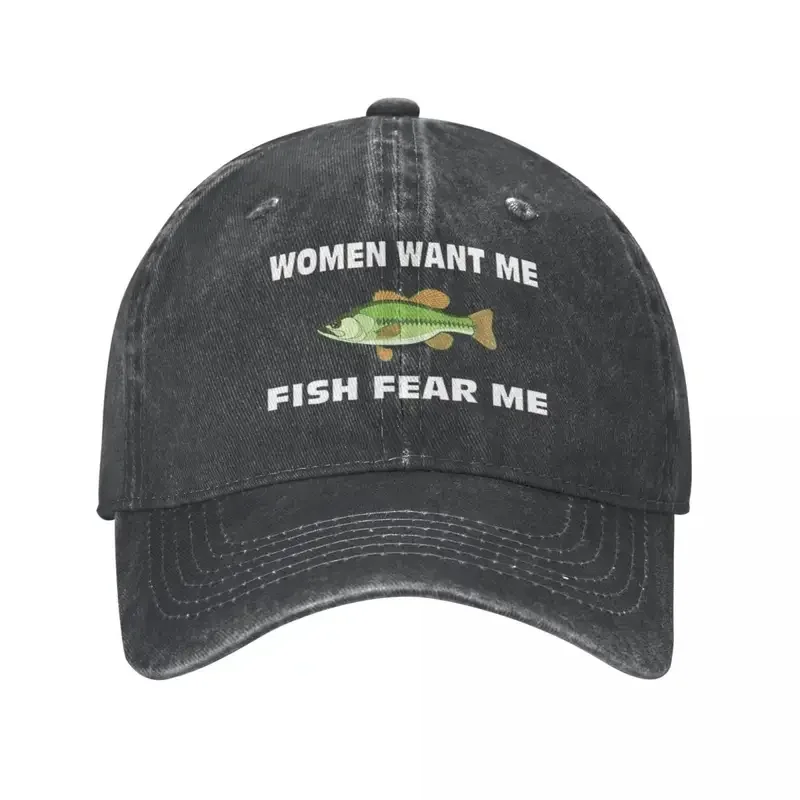 Y2K Green Want Me Fish Fear Me Four Seasons Washed Baseball Cap For Women Sport Womens Snapback Caps Rock Dad Hats