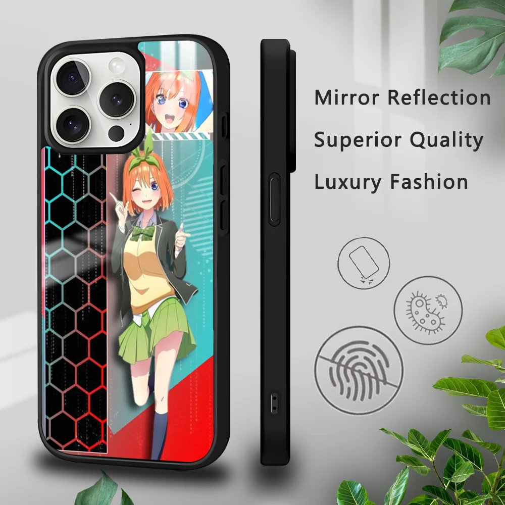 

The Q-Quintessential Q-Quintuplets Phone Case For iPhone 15 14 13 12 11 Pro Xs Max Mini XR X 7 8 Plus luxury Mirror Hard Funda