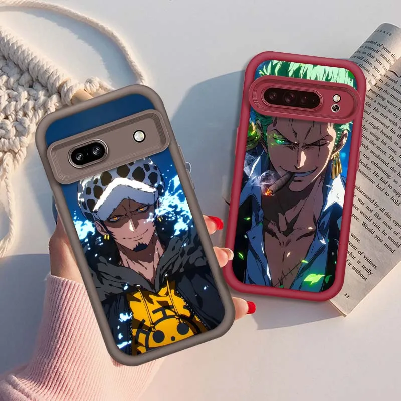 

Cool One Piece Sanji Zoro Phone Case For Google Pixel 9 8A 8 7 7A Pro XL 5G Eye Ladder Soft TPU Shockproof Cover