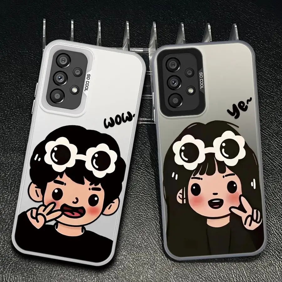 Cartoon Cute Couple Case for Samsung Galaxy A57 A23 A26 A31 A24 A25 A32 A34 A35 A13 A14 A36 A17 A15 A16 A37 A12 Phone Cover
