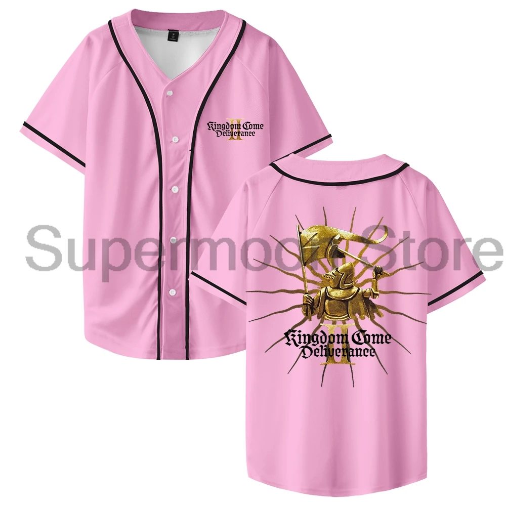 المملكة تعال Deliveryance II فارس الساخن لعبة البيسبول جيرسي الخامس الرقبة قصيرة الأكمام زر متابعة قمصان النساء الرجال الشارع الشهير المحملة