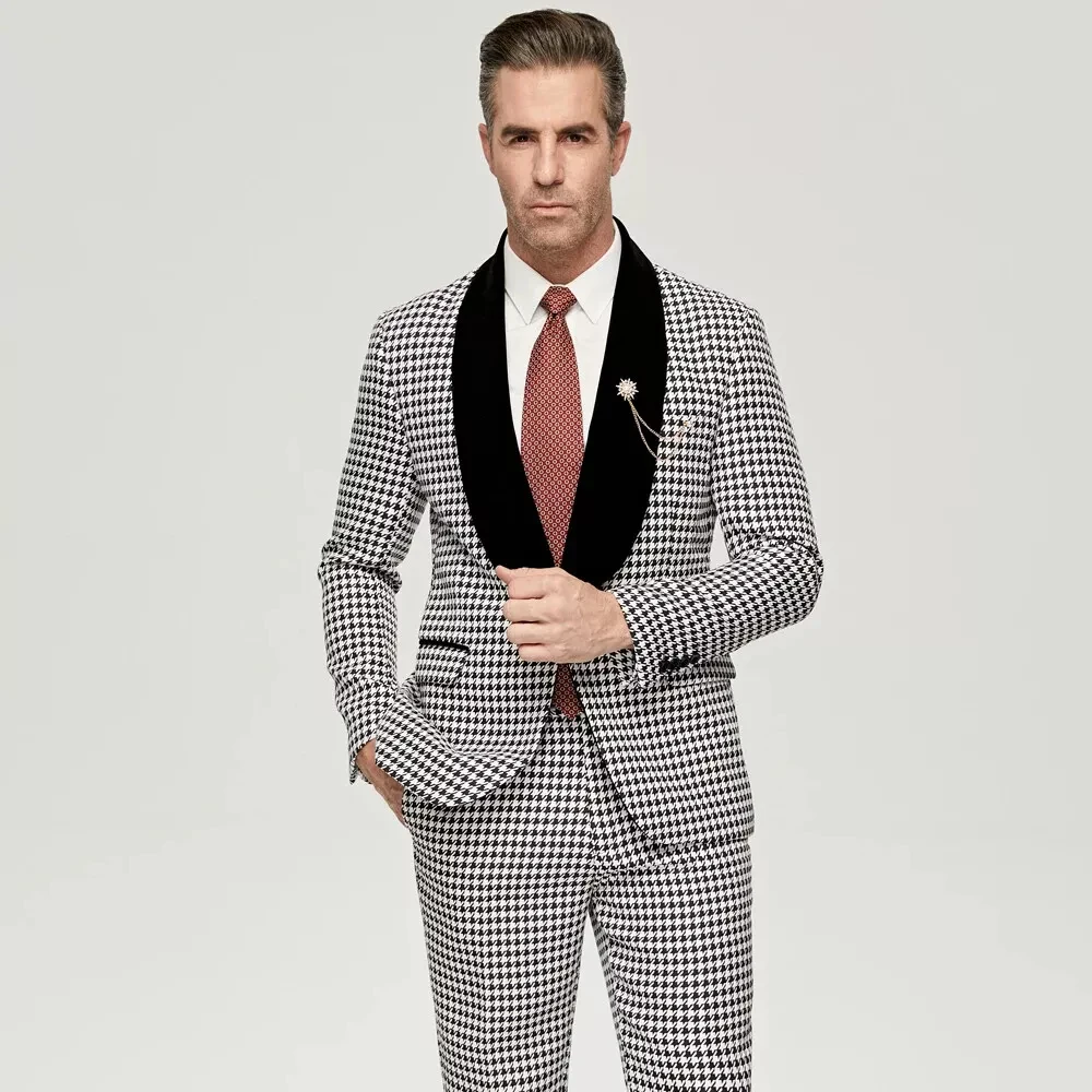 

Мужские костюмы по индивидуальному заказу, комплекты из 2-х предметов, куртка и брюки, элегантный комплект с шалью и лацканами на одной пуговице, приталенная мужская одежда, пиджак, костюм Homme