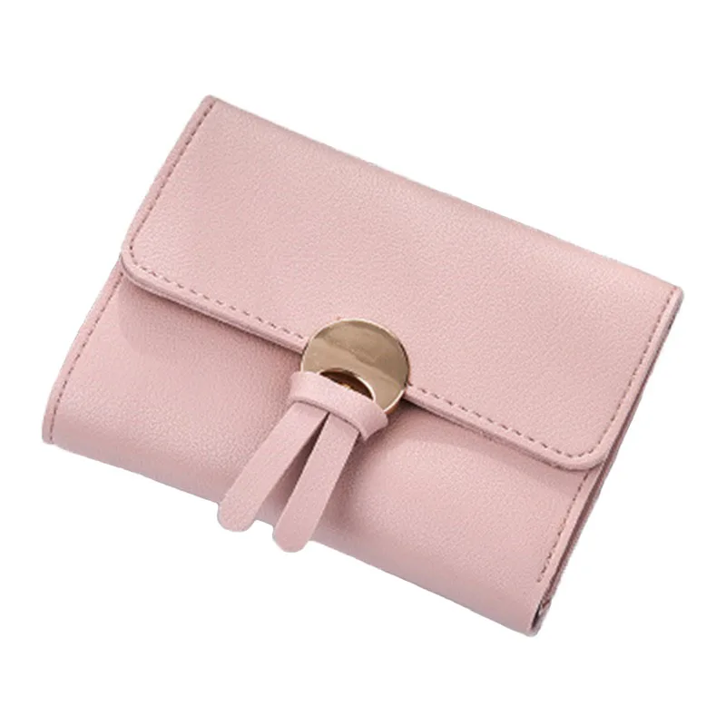 

Japan&South Korea three fold lovely student buckle small fresh tassel wallet High-quality PU leather money clamps