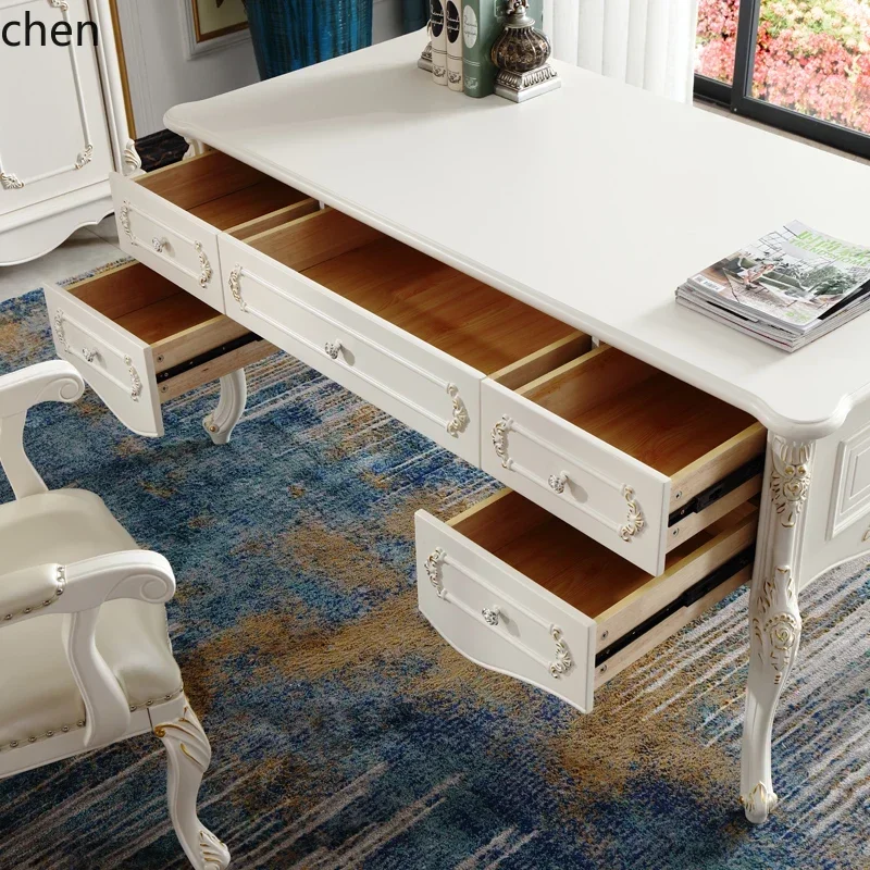 solid wood desk white bookcase combination beauty salon computer table study writing desk table