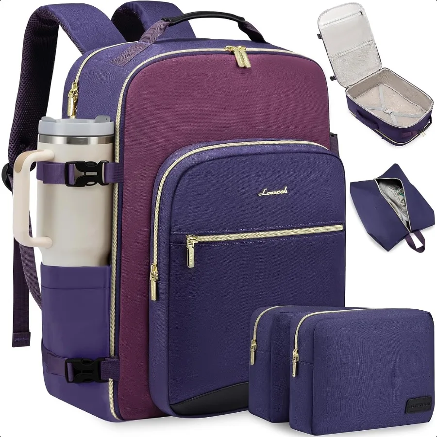 

Large Travel Backpack for Women Men 40L Carry on Backpack for Airplanes TSA Personal Item Travel Bag fits 17 Laptop Waterproof