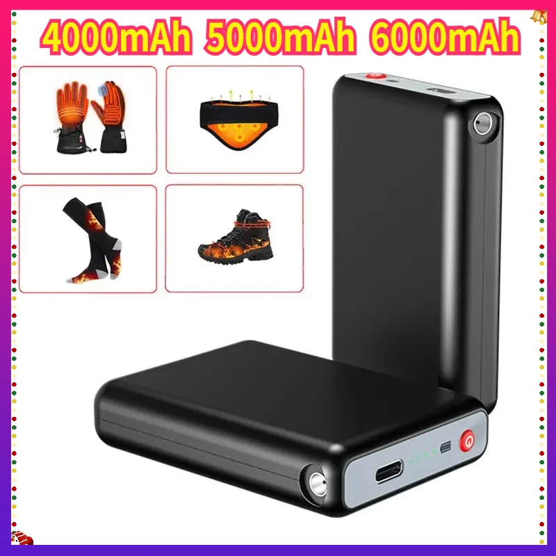 Mini Power Bank 5V/2A DC Output Charger External Battery Pack 4000-6000mAh Power Bank For Heating Gloves Socks Shoes Underwear