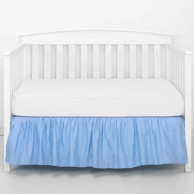 Well Bedspread White Bed Sheets Baby Top Toddler Boys Add Skirt For Selling Made -4 Ruffles Girls Sides Nursery Crib Pleated