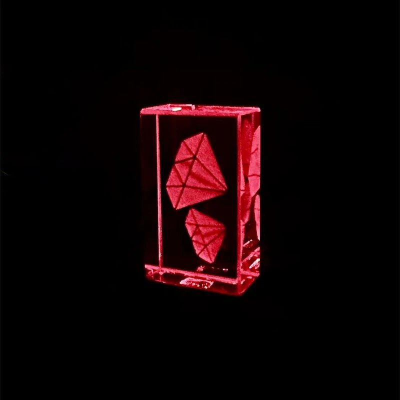 Free Custom Laser Engraving Diamond LOGO Metal Silver Crystal USB2.0 Color LED Light Flash Drive 4GB 8GB 16GB 32GB 64GB 128GB