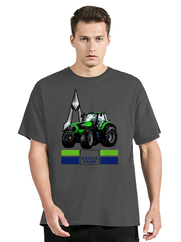 Deutz Fahr Tractor Men T Shirt Summer O-neck Cotton T-shirt Hip Hop Tees Tshirt Clothing Oversized Tops