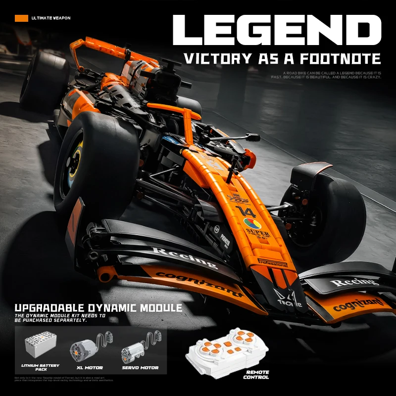 Technic 1:8 Pearl Paint F1 RaceCar Building Blocks Set MOC Collectible Boys Gift