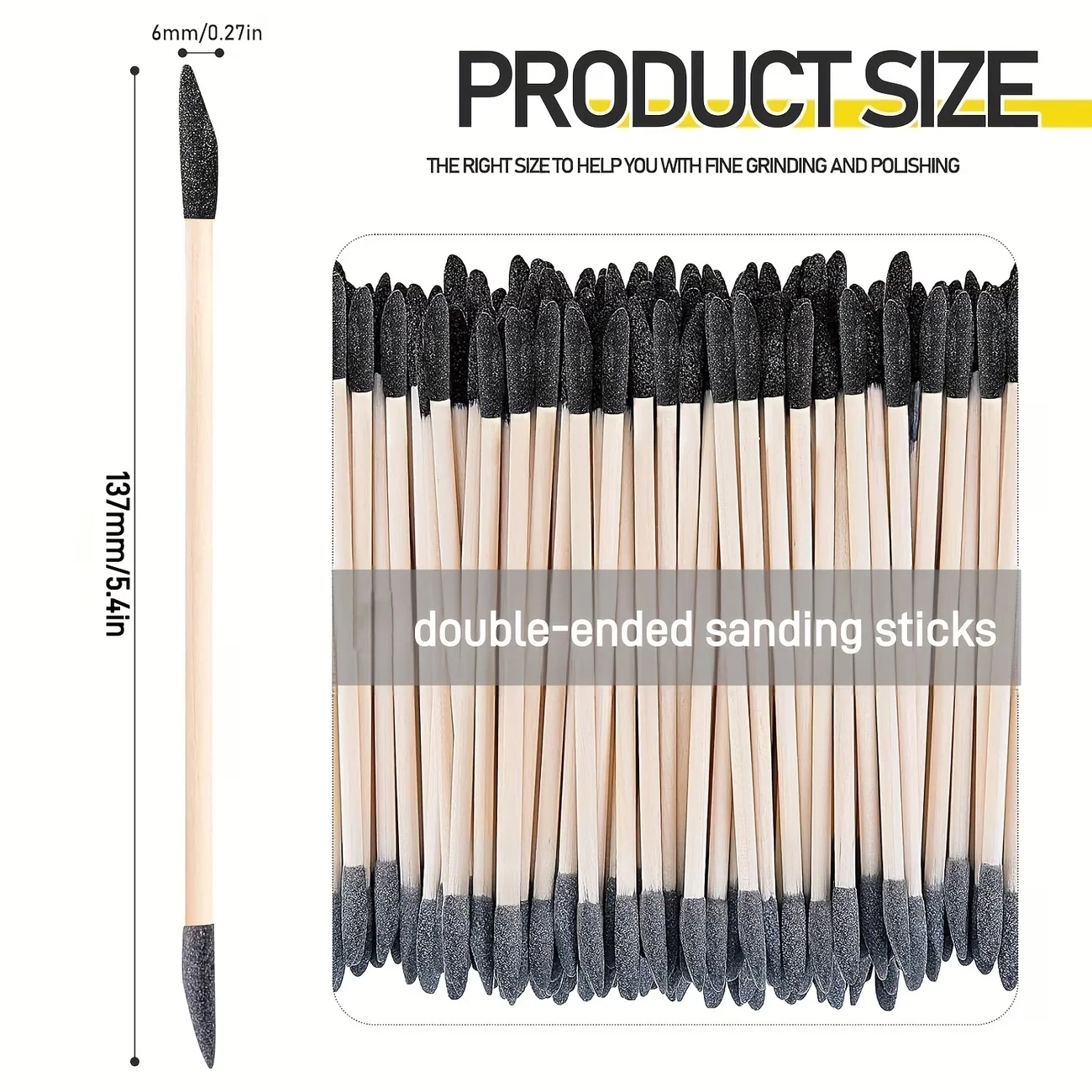10Pcs Double-Headed Sanding Sticks, 120/280 Grit Model Polishing Sticks for Plastic Models, Wood, Fine Parts & Nail Art