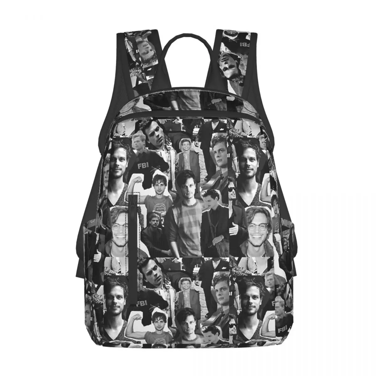 

Matthew Gray Gubler Collage Backpack Daypack Kids BookBag School Bag Shoulder Bags for Men Women
