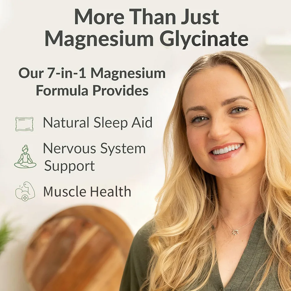 Magnesium Complex Supplement, 7-in-1 Bisglycinate, Chelate, Oxide, Malate, Orotate, Taurate, Citrate Magnesium for Calm, Sleep