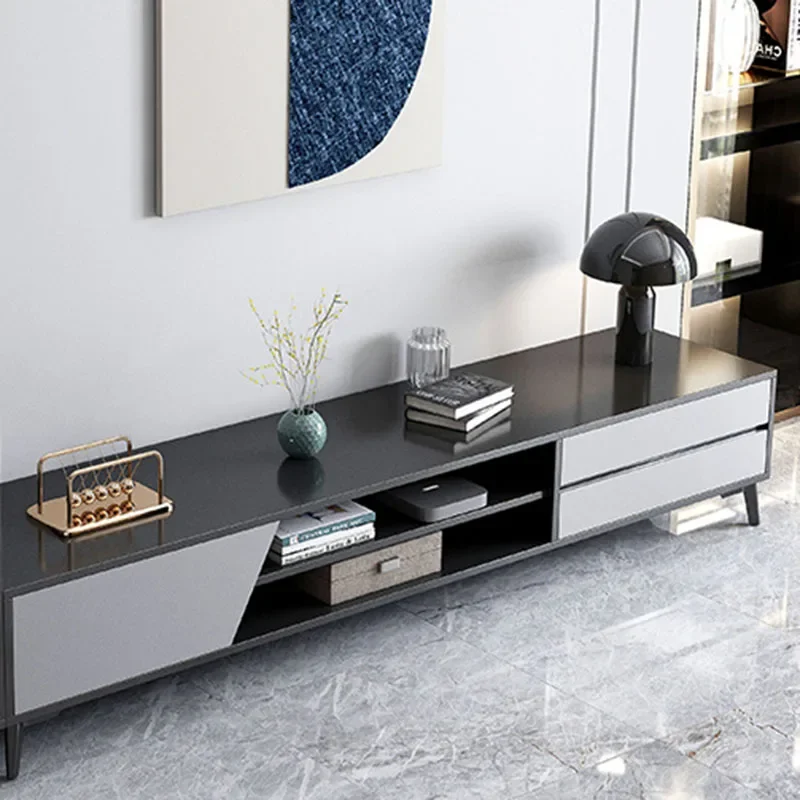 Grey Living Room Tv Stands Display Mirror Simple Computer Storage Stands