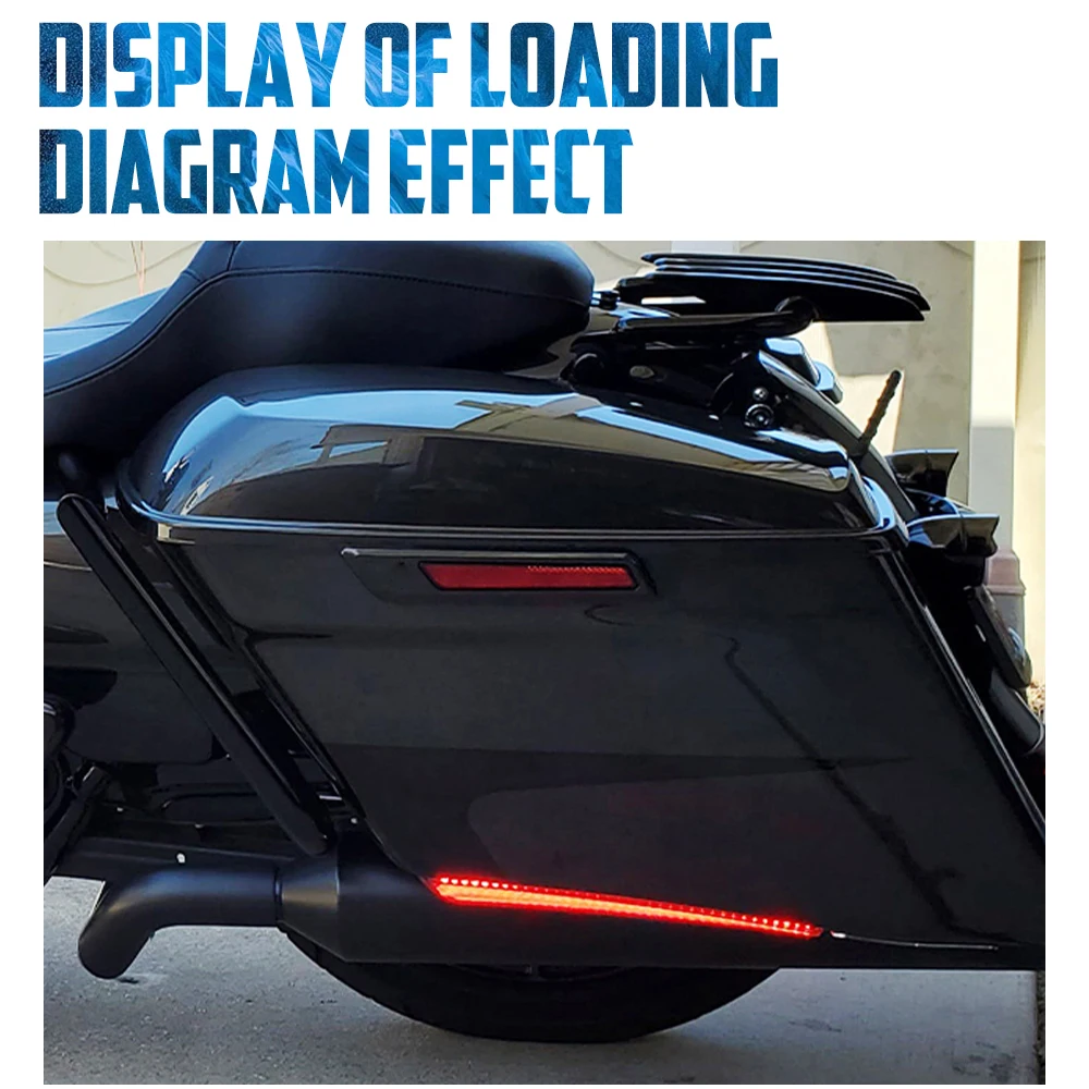 Motorcycle Extended Bag LED Lights Smoke Saddlebag Brake Turn Signal Run Light For Harley Touring 2014-Up Road Street Glide