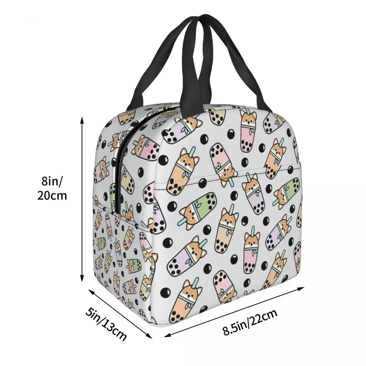 Boba Shiba Insulated Lunch Bags Portable Picnic Bags Thermal Cooler Lunch Box Lunch Tote for Woman Work Kids School