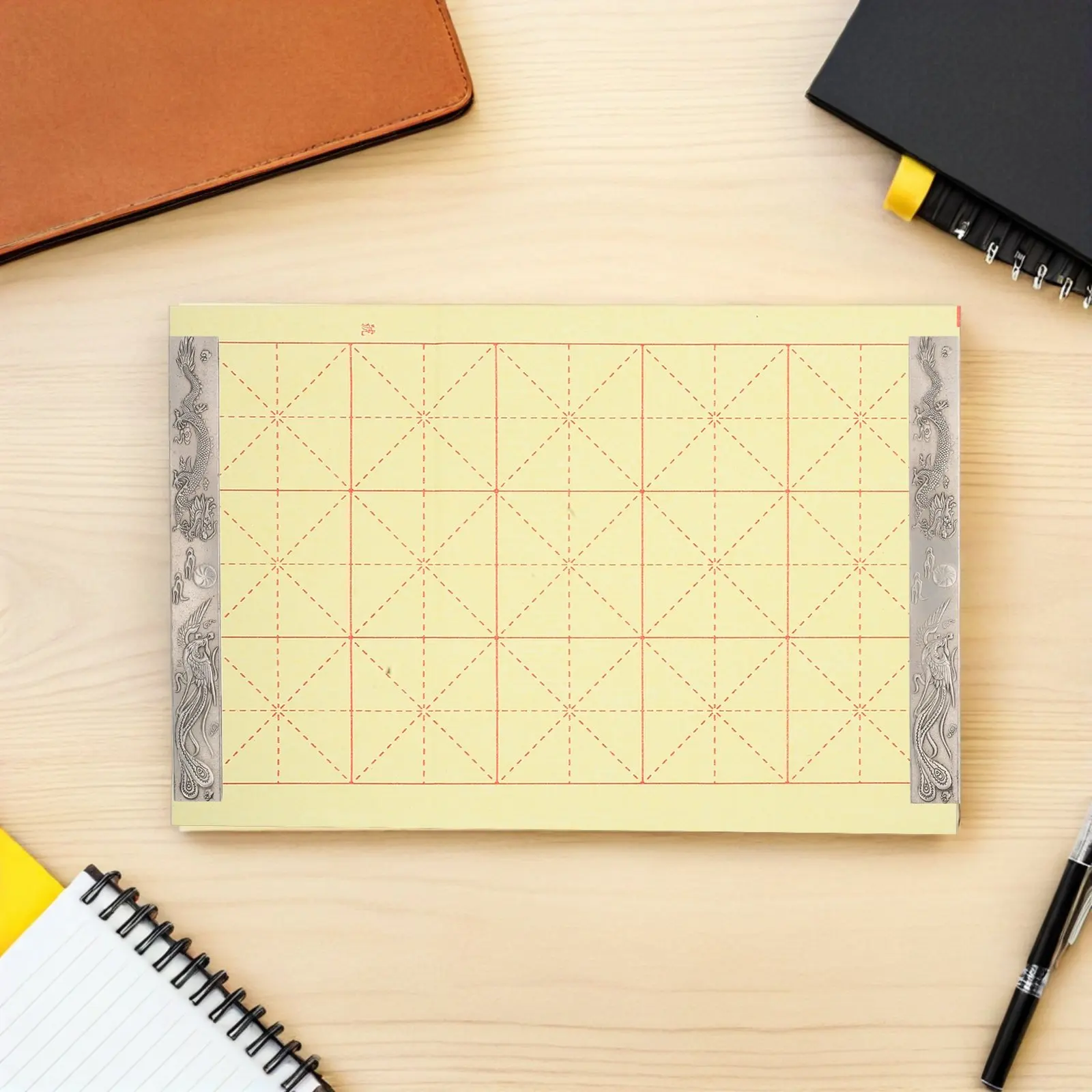 

Пара декоративных металлических пресс-папье для бумаги в китайском стиле с драконом и фениксом, 9 дюймов, для офисного стола