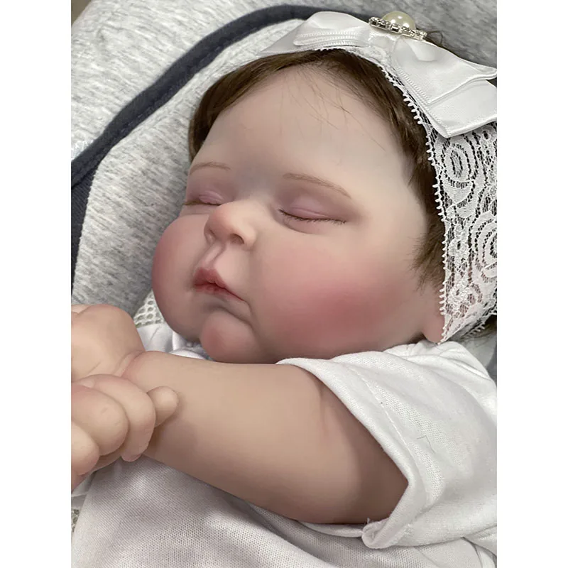 48cm Cotton Body Reborn Baby Doll Peaches Same As Picture 3D Skin Painted Hair Visible Veins Newborn Baby Doll Kids Toy