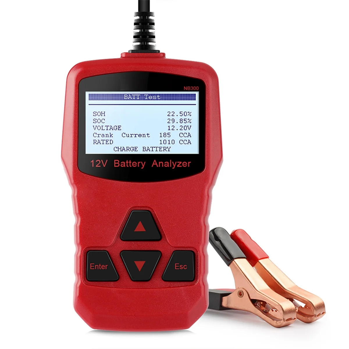 

NB300 12V Battery Analyzer Car Battery Tester CCA BCI CA MCA JIS DIN IEC EN SAE GB for Motorcycles Passenger Cars