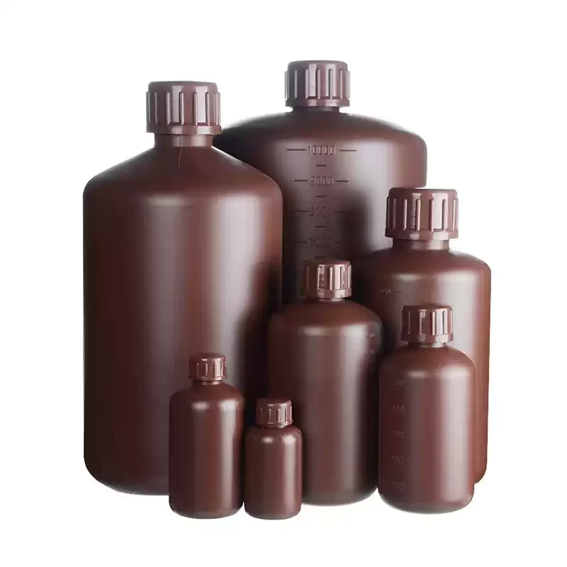 HDPE Lab Reagent Bottle Amber White Light-proof Sample Vessel Narrow Wide Mouth 1L- 5L  Liquid Storage Container