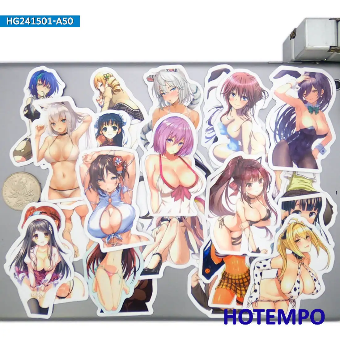 20/30/50Pieces Kawaii Swimsuit Beauty Anime Sexy Girls Stickers for Phone Suitcase Motorcycle Car Bike Skateboard Laptop Sticker