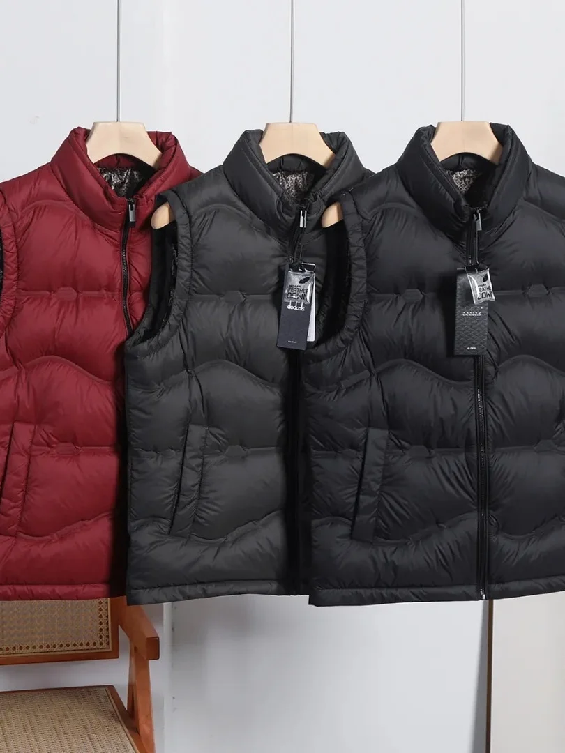 

Мужской утепленный пуховый жилет с воротником-стойкой, осенне-зимний, теплый, модный, универсальный, 90% пух, новая коллекция National Stand