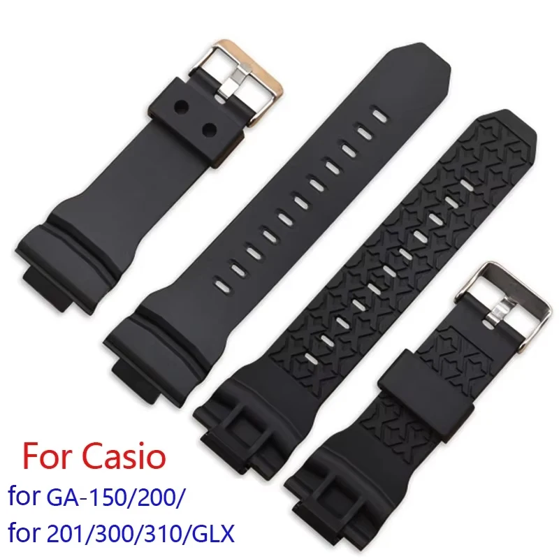 Waterproof Silicone Watch Strap for Casio for G-shock Rubber Wristband for GA-150/200/300 Replacement Straps Bracelet Accessory