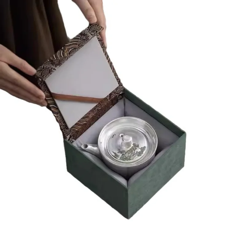 

Liu Yin Jincai Valley Beam Pot Stainless Steel Filter Ceramic Kung Fu Tea Single Pot Household Filter Brewing Teapot Gift Box
