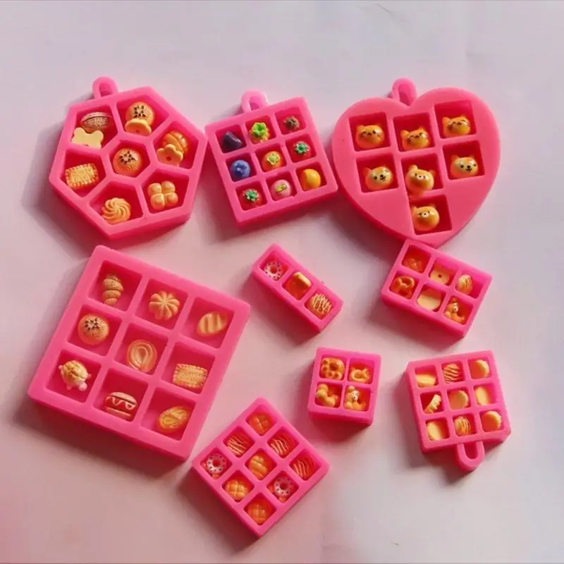 A52E Micro Silicone Crafting Mold Easy Demolding Miniature Tray Mold For DIY Miniature Crafts And Gifts