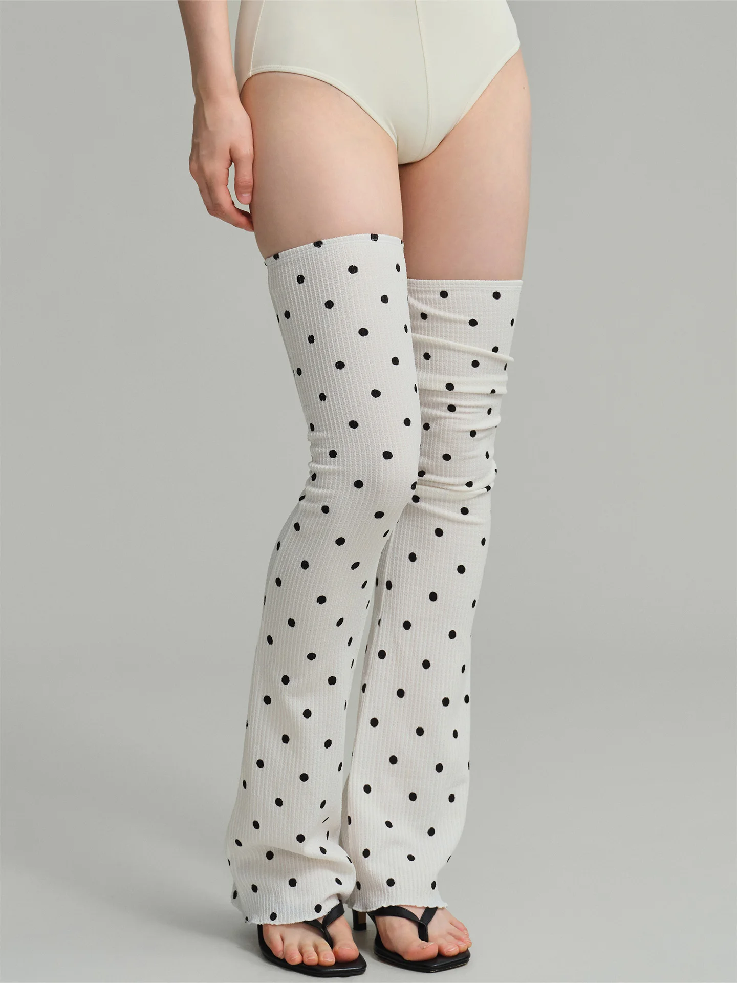 qran-jambieres-de-ballet-retro-en-tricot-a-pois-ideales-pour-l'echauffement-design-color-block-durables-accessoires-de-sport-et-de-fitness-pour-femmes