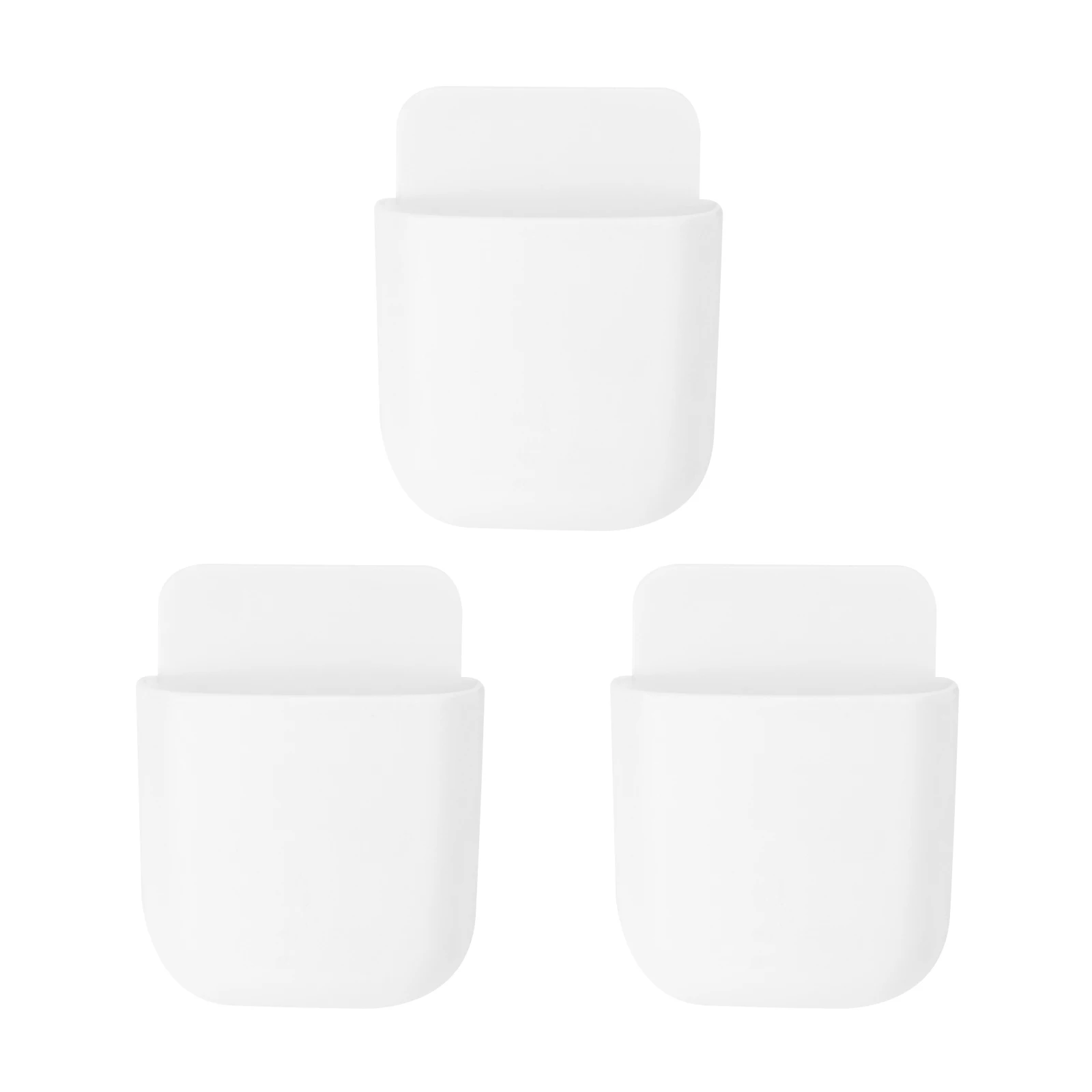 

3 Pcs Remote Control Storage Box Wall Mounted Phone Holder Bracket Office Mobile Chargers