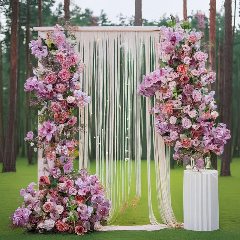 

New Hit Product! Purple Fresh Series Floral Set with Moon Shaped Accents 2M Flower Balls Rows Make Wedding Arches Enchanting