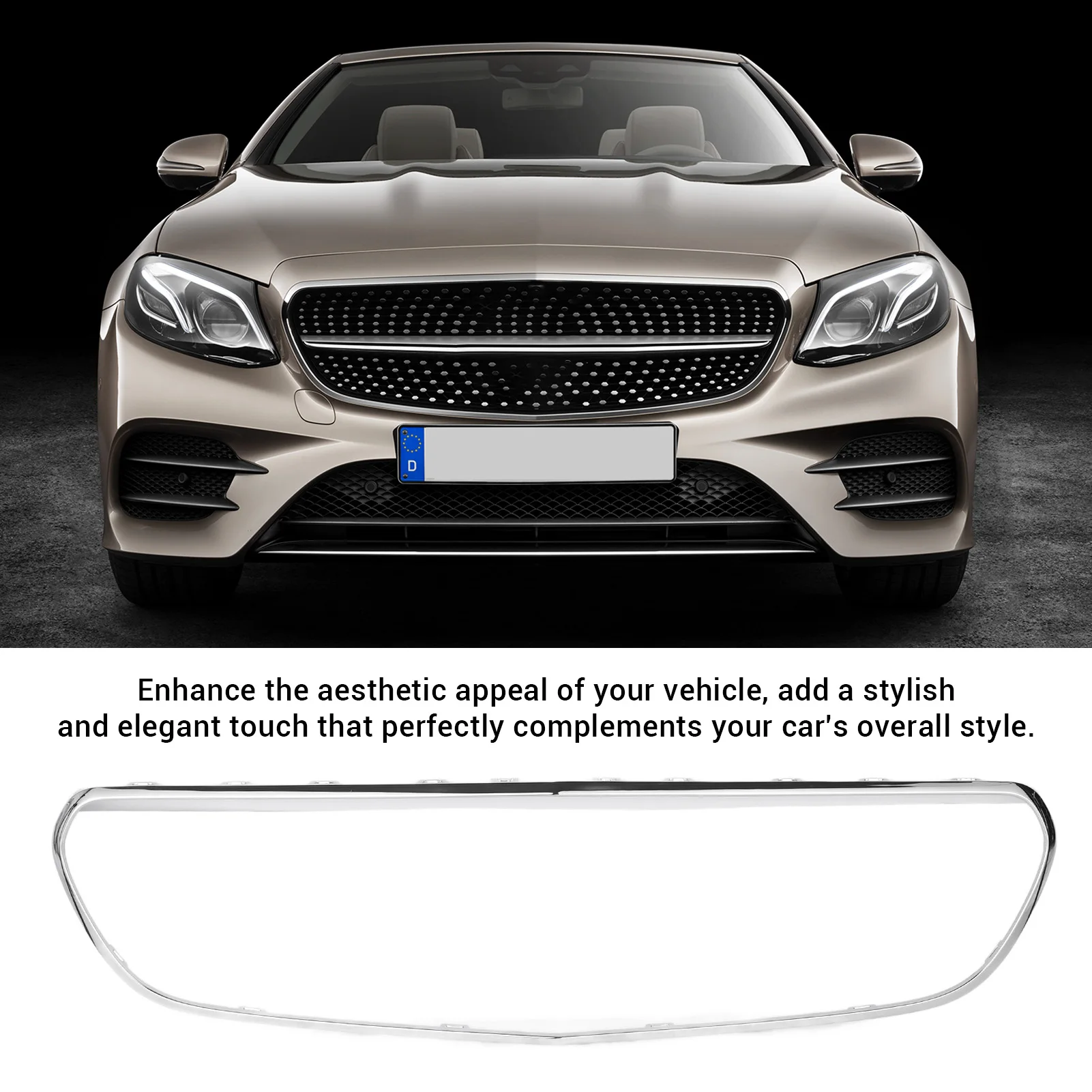 Grille Surround Trim 2138850200 Replacement for Benz E‑Class W213 C238 AMG Line Pre‑Facelift 2017 to 2020