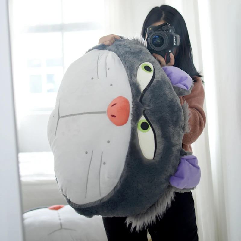 Thickened Lucifer Cat Throw Pillow Sofa Bed Comfortable Back Cushion Grey Cat Plushies Soft Plush Toy Big Size Cushion Gifts