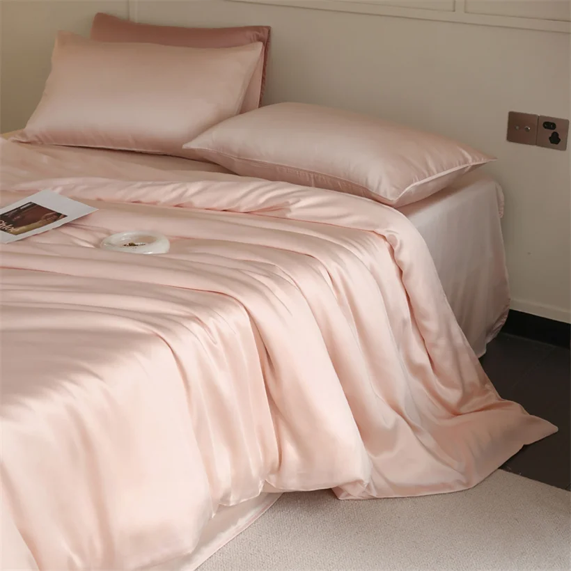 Mulberry Zijden Beddengoedset Luxe Natuurlijke 100% Zijden Dekbedovertrekset Laken Kussensloop Enkel Dubbel Laken King Queen Size