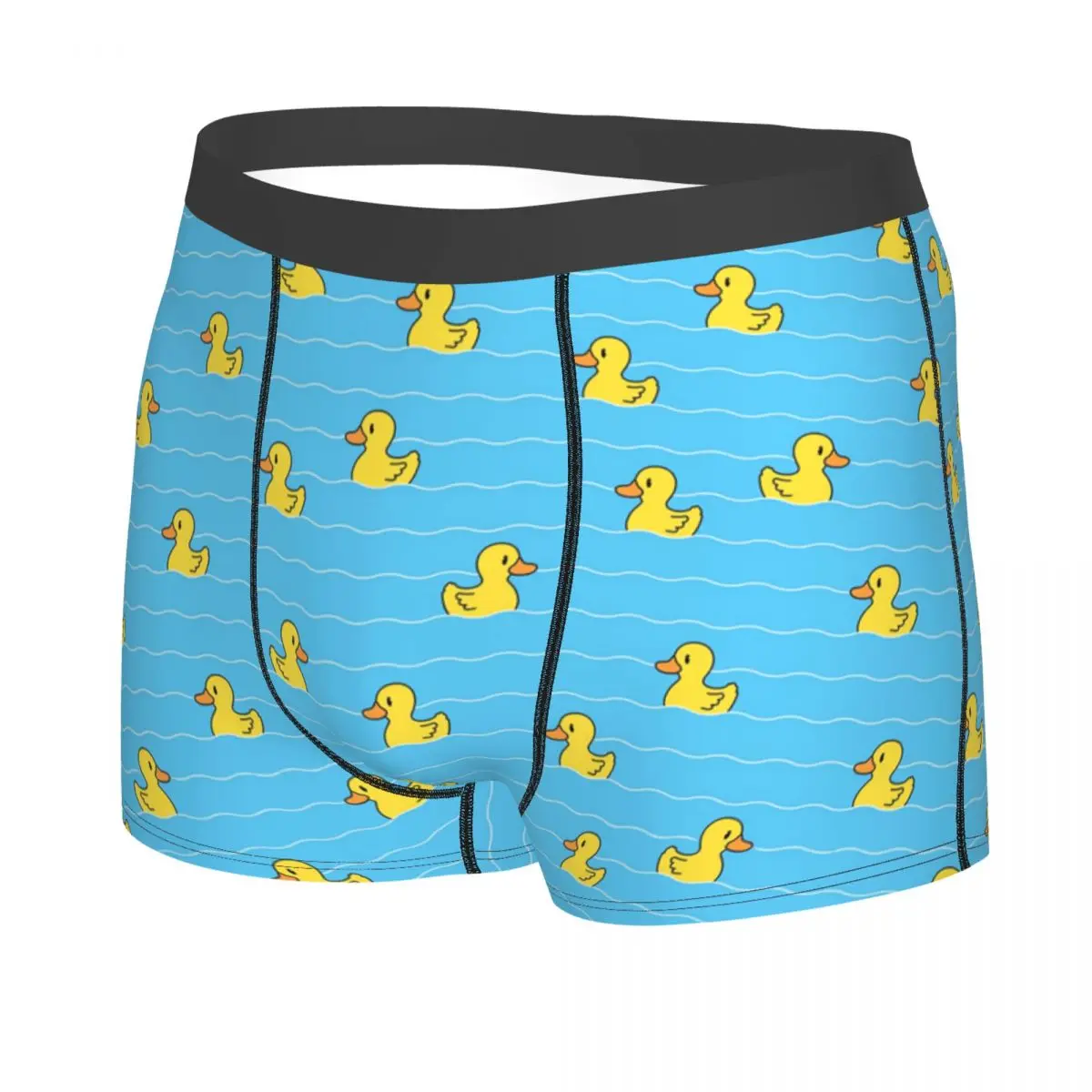 Custom Fashion Cute Rubber Duck Swimming Boxers Shorts Panties Male Underpants Breathable Briefs Underwear