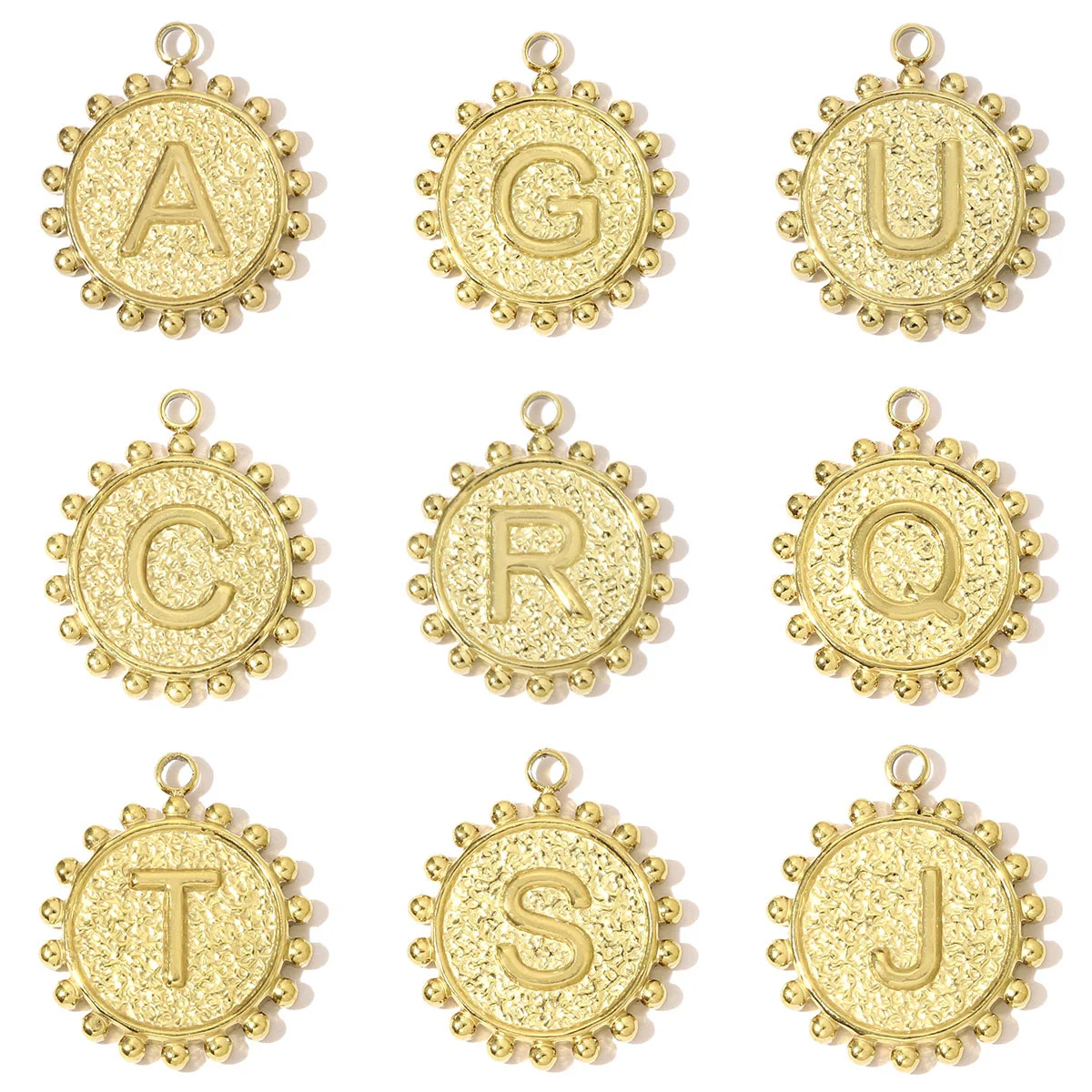 3pcs/Lot Fashion Stainless Steel Flower Shaped English Letter A-Z Nacklace Pendant Initial Name DIY Charm Women Alphabet Jewelry