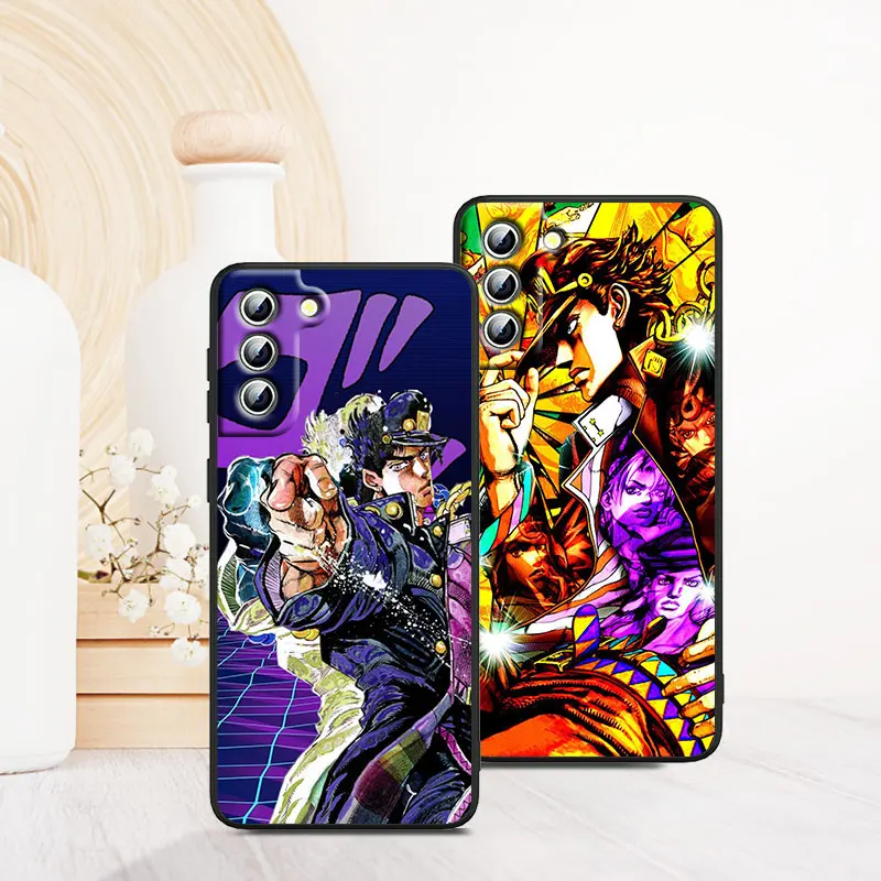 Cartoon Anime JoJo Jotaro Kujo custodia per telefono per Samsung S23 S22 S21 S20 S10 S8 Note 20 A9 A73 A71 A53 A33 Ultra Plus FE Black