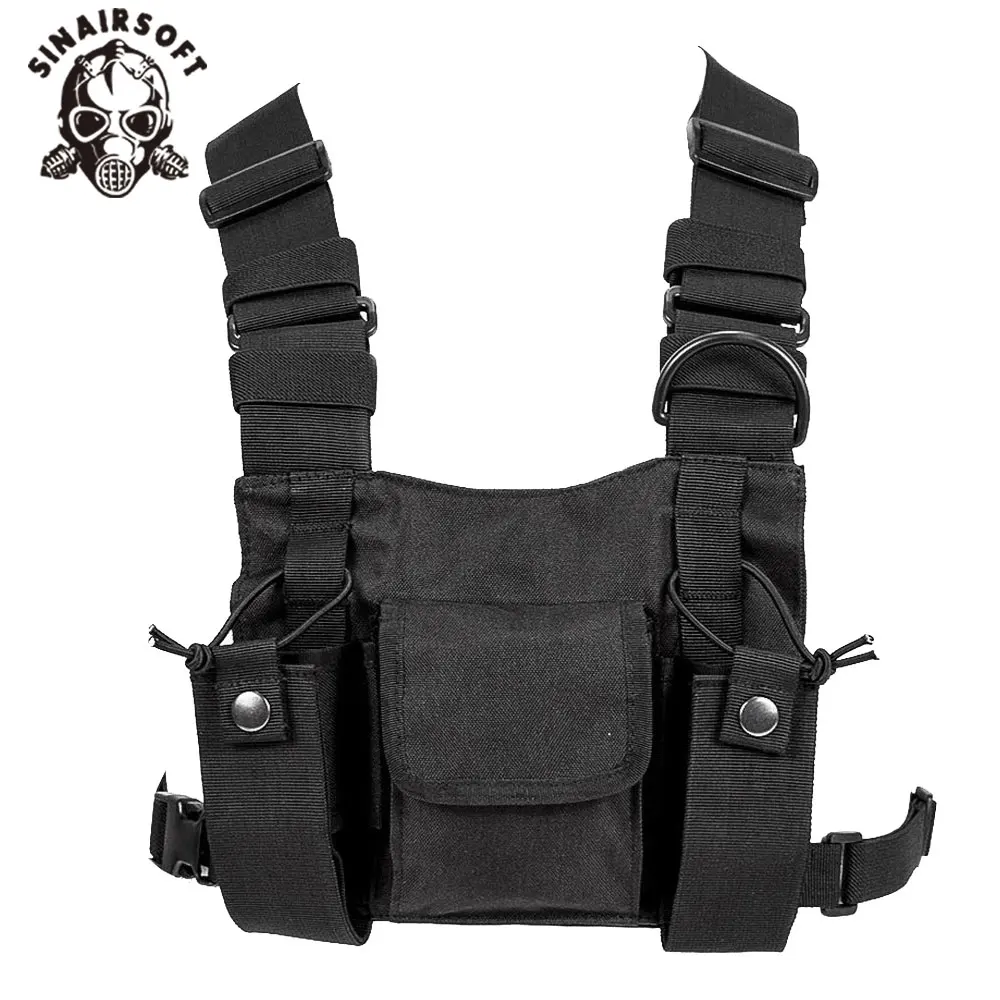 

SINAIRSOFT Functional Tactical Chest Bag For Hip Hop Vest Streetwear Bags Casual Waist Pack Unisex Black Hunting Chest Rig Bag
