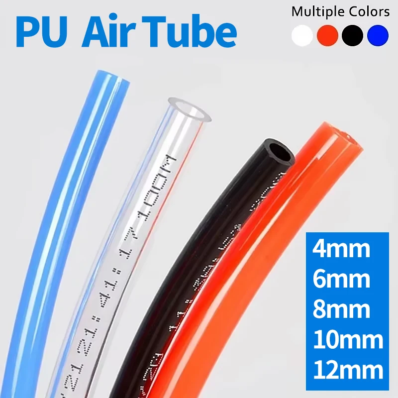 10m/20m/50m/100meters Pneumatic Air Hose - 4/6/8/10/12mm Plastic Tube, Polyurethane Tubing for Pneumatic Use