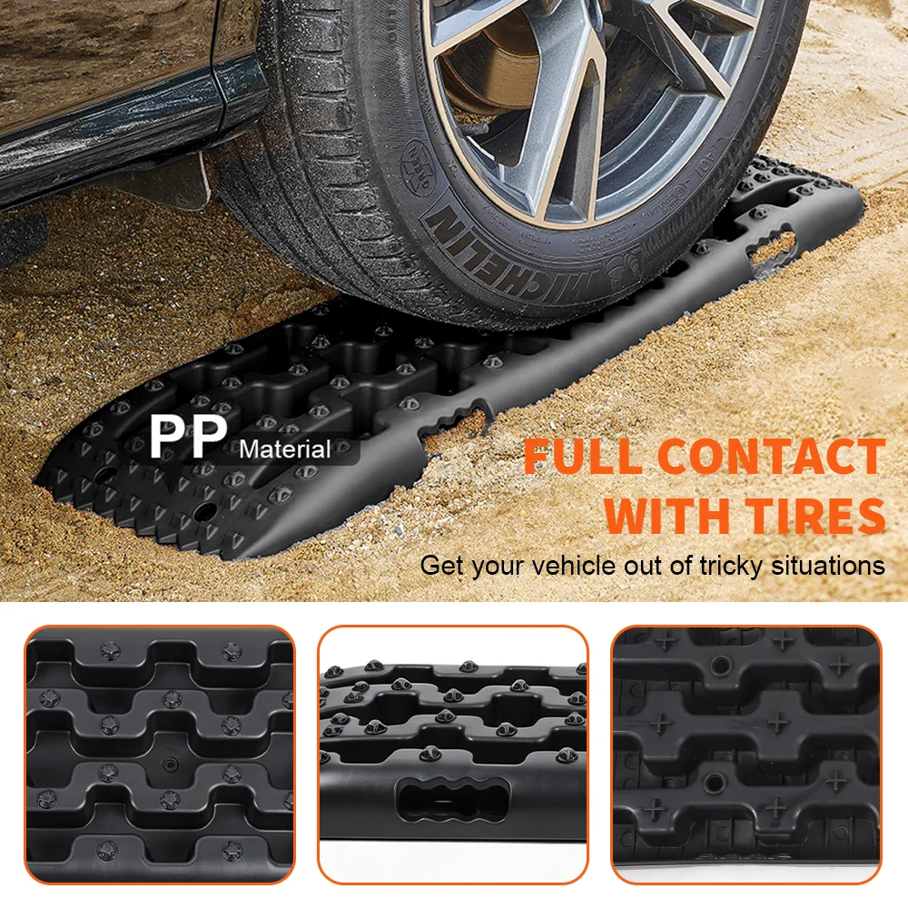 Traktionsbrett, 2 Stück Schnee-Offroad-Traktionshilfen, Reifenleiter für Schlamm, Sandplatten für Wohnmobile, Fahrzeuge – Detail 7