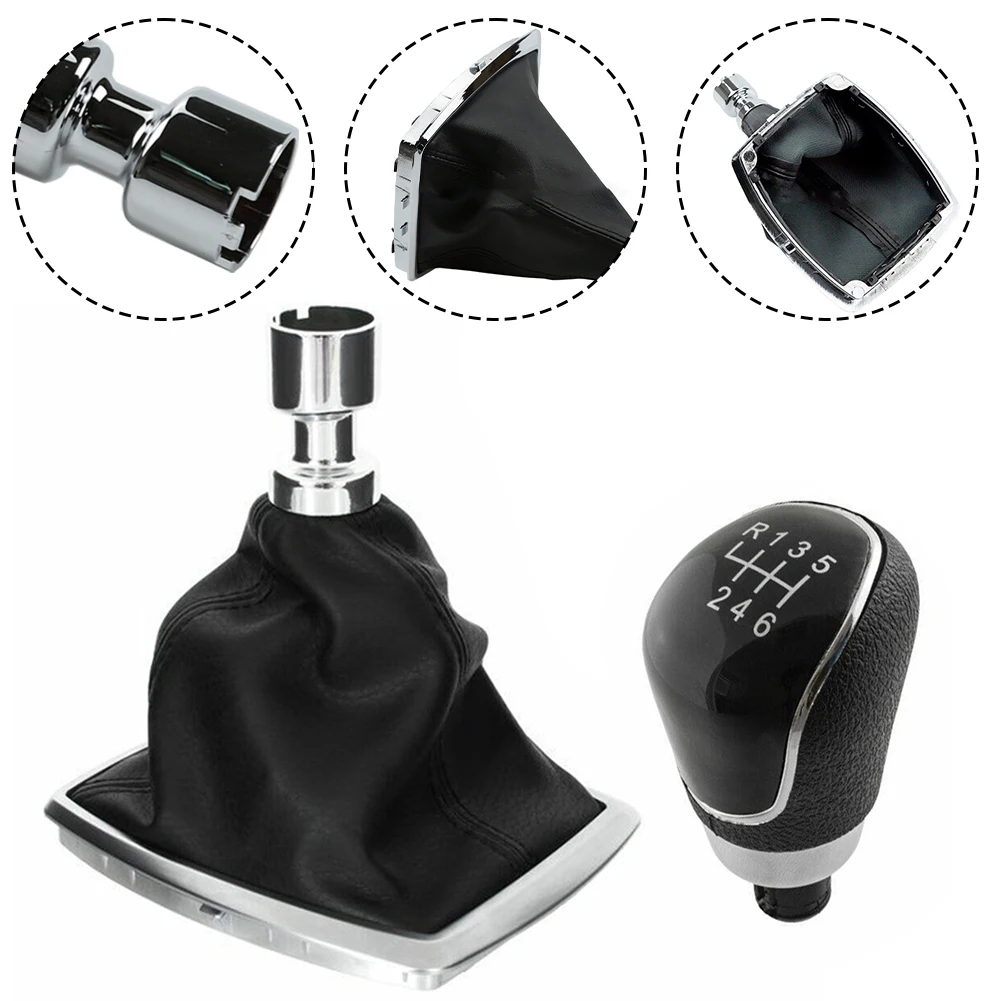 Car Premium Chrome Frame Gear Shift Knob + Gaiter For Ford For Kuga For CMax Reliable Seamless Shifting Experience