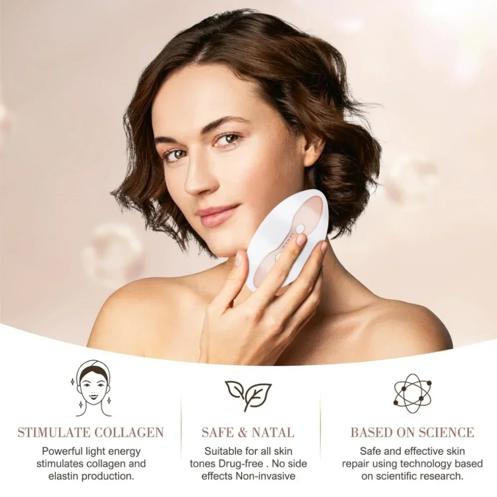 

At-Home Spa: 2-in-1 Heated Lip Enhancer & Red Light Eye Therapy - LED Anti-Aging, Plump Lips