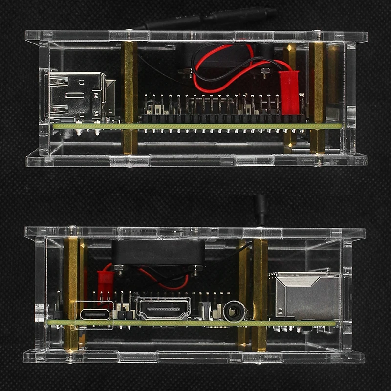 Новый оранжевый Pi 3B акриловый зеркальный прозрачный корпус Активный Пассивный охлаждающий корпус дополнительный охлаждающий вентилятор Радиатор