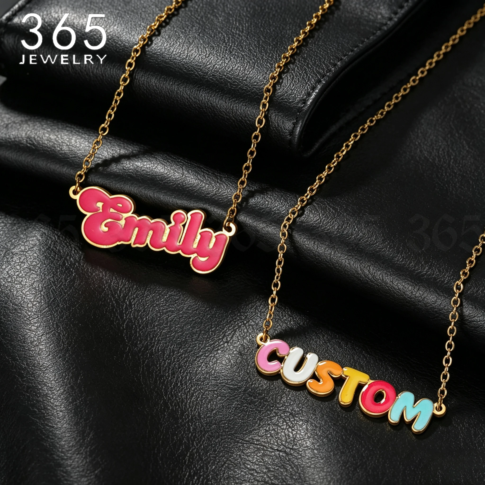Birth Flower Necklace - 365 Custom UV Printing Name Necklace