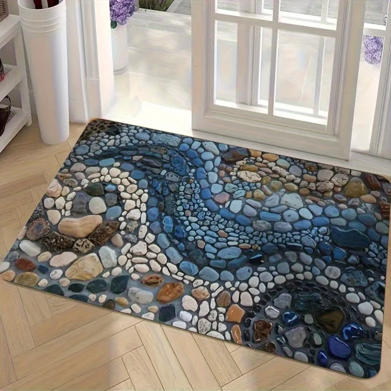 

1pc Pack Stone Welcome Doormat, Fun Stone Front Doormat, Outdoor Welcome Doormat for Yard, Patio, Balcony, Indoor Doormat