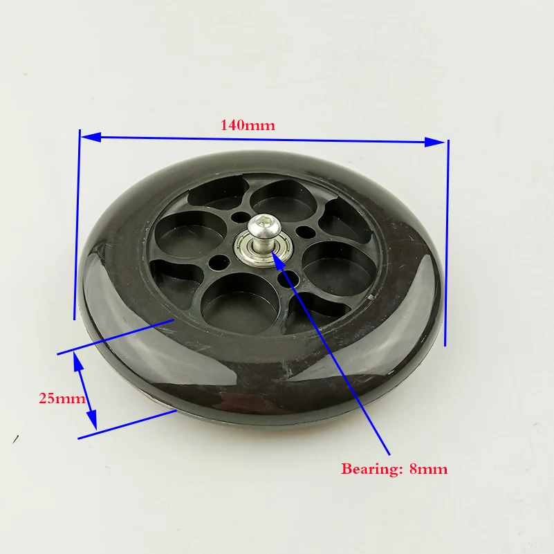 6 Inches PU Wheel 140mm Castor Wheel for Electric Scooter Easy Folding Scooter Electric Skateboard Bicycle Children Front Rear