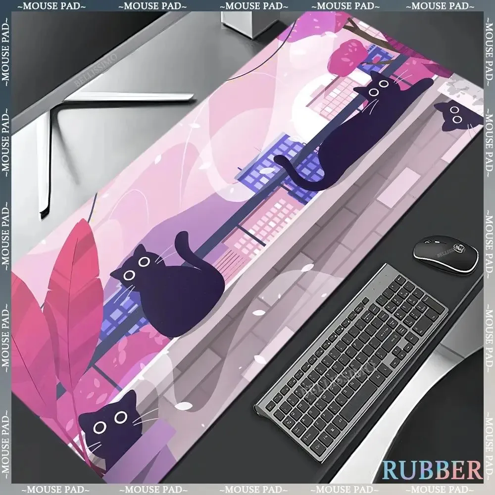 

Pink gaming mouse pads pink cat mouse pad large mousepad natural rubber non-slip desk mat computer desk mats design computer pad